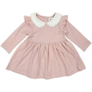 Baby Polka Collared Cotton Dress